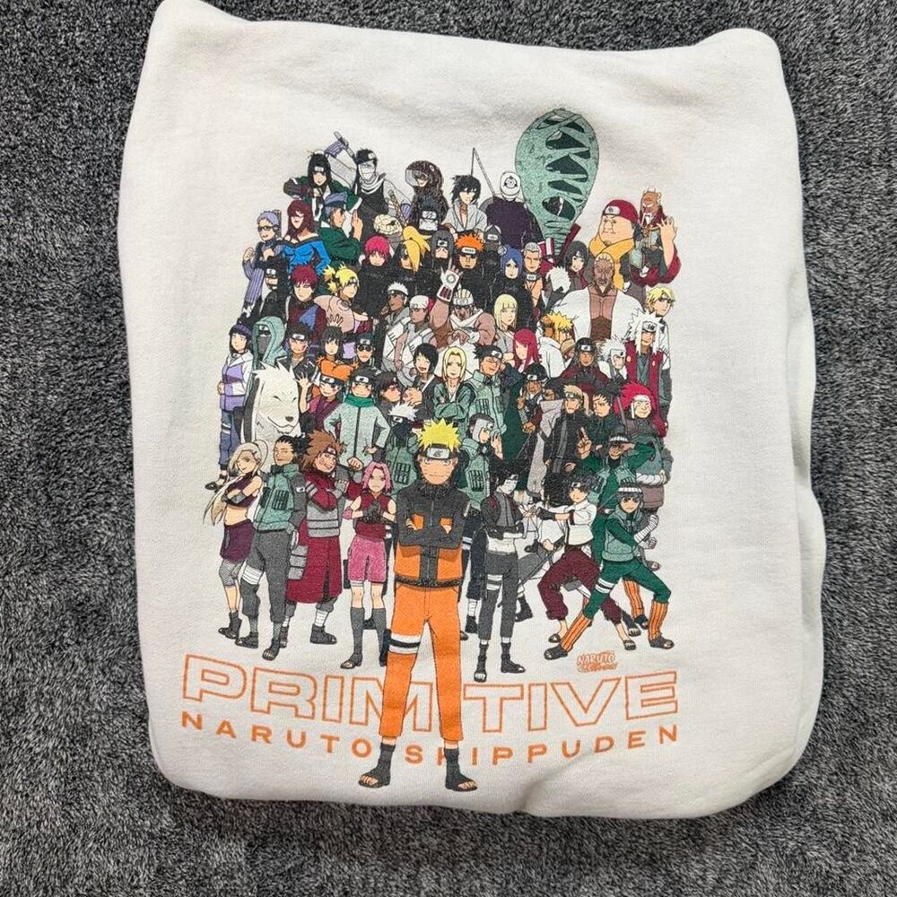 Primitive x Naruto Shippuden Hoodie collab big graphic print Size Large